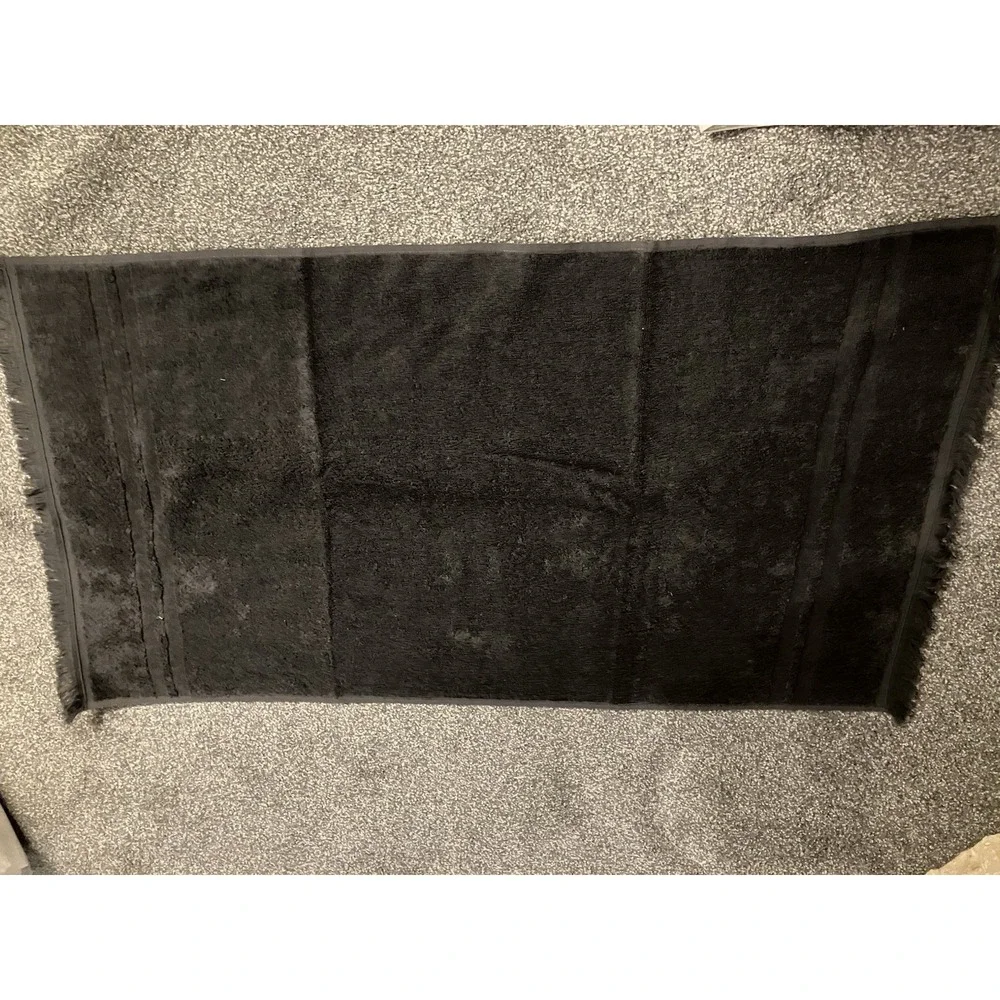 NEW Sunday Citizen Set Of 2 Hand Towels Dark Charcoal Gray Volcano‎ Fringe Hem